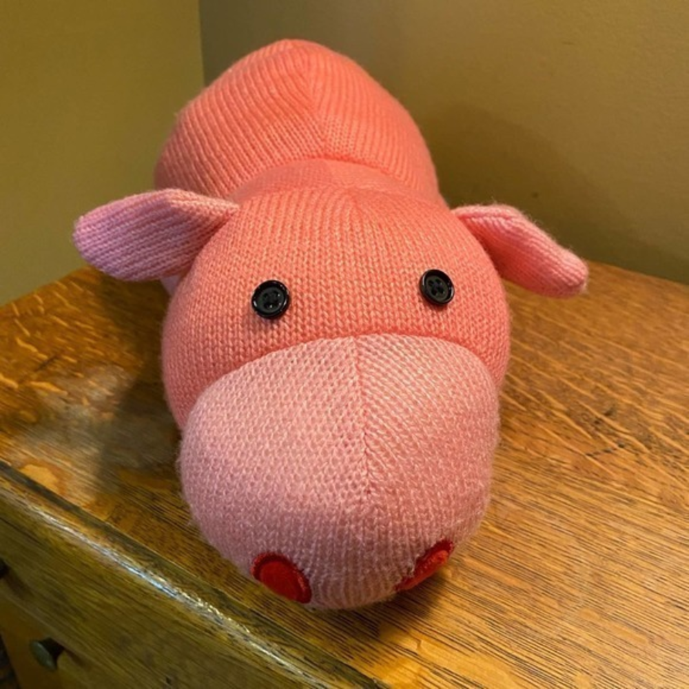 Flip A Zoo Knit Pink‎ Pig and Cow 2 in 1 Stuffed Animal 21 inches